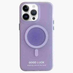 For iPhone 14 Pro Max Double-Layer Frosted IMD Macaron Color MagSafe Phone Case(Purple)