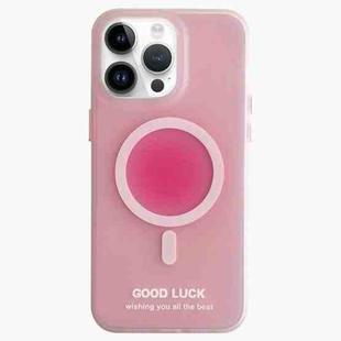 For iPhone 13 Pro Max Double-Layer Frosted IMD Macaron Color MagSafe Phone Case(Pink)