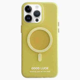 For iPhone 13 Pro Double-Layer Frosted IMD Macaron Color MagSafe Phone Case(Yellow)