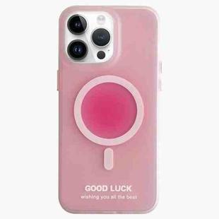 For iPhone 12 Pro Max Double-Layer Frosted IMD Macaron Color MagSafe Phone Case(Pink)