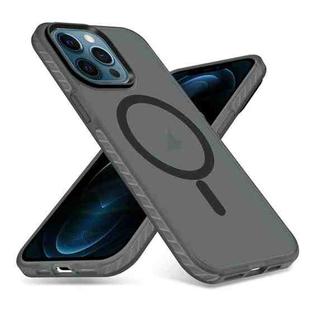 For iPhone 12 Pro Max Skin Feel Airbag Shockproof MagSafe Phone Case(Black)