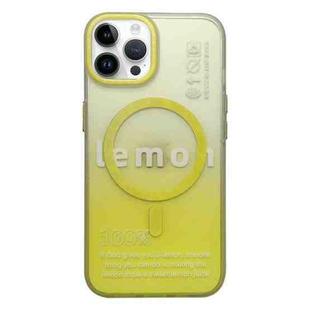 For iPhone 14 Pro Double-Layer Frosted Gradient MagSafe Phone Case(Yellow)