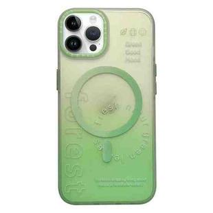 For iPhone 14 Pro Max Double-Layer Frosted Gradient MagSafe Phone Case(Green)