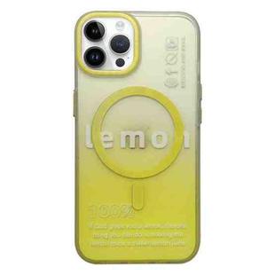 For iPhone 14 Pro Max Double-Layer Frosted Gradient MagSafe Phone Case(Yellow)