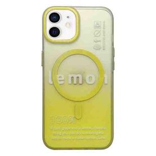 For iPhone 12 Double-Layer Frosted Gradient MagSafe Phone Case(Yellow)