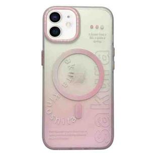 For iPhone 11 Double-Layer Frosted Gradient MagSafe Phone Case(Pink)