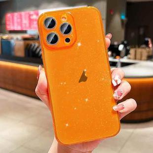 For iPhone 15 Pro Glitter Powder TPU Phone Case(Transparent Orange)