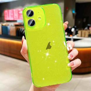 For iPhone 12 Glitter Powder TPU Phone Case(Transparent Yellow)