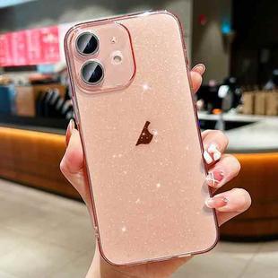 For iPhone 11 Glitter Powder TPU Phone Case(Transparent Pink)