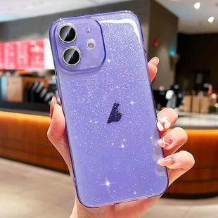 For iPhone 11 Glitter Powder TPU Phone Case(Transparent Purple)
