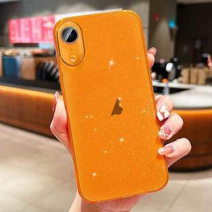 For iPhone XR Glitter Powder TPU Phone Case(Transparent Orange)