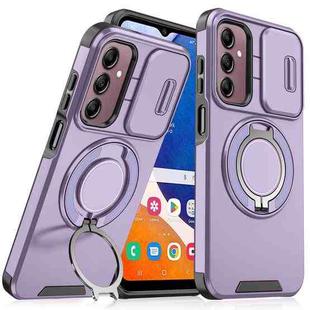 For Samsung Galaxy A14 4G / 5G Sliding Camshield Ring Holder Phone Case(Purple)