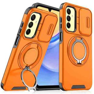 For Samsung Galaxy A15 Sliding Camshield Ring Holder Phone Case(Orange)