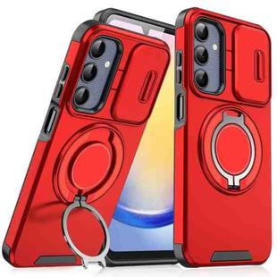 For Samsung Galaxy A25 5G Global Sliding Camshield Ring Holder Phone Case(Red)