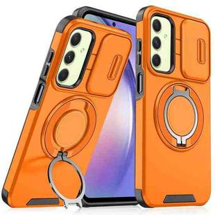 For Samsung Galaxy A54 5G Sliding Camshield Ring Holder Phone Case(Orange)