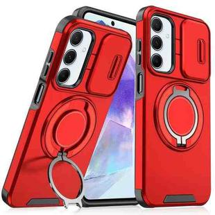For Samsung Galaxy A55 5G Sliding Camshield Ring Holder Phone Case(Red)