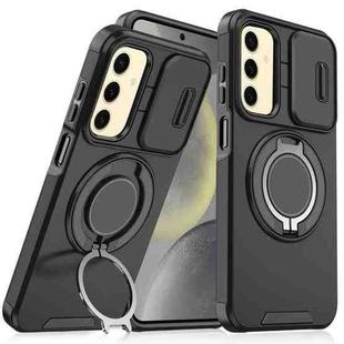 For Samsung Galaxy S24+ 5G Sliding Camshield Ring Holder Phone Case(Black)