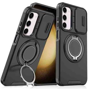 For Samsung Galaxy S23 5G Sliding Camshield Ring Holder Phone Case(Black)
