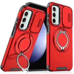 For Samsung Galaxy S23 FE 5G Sliding Camshield Ring Holder Phone Case(Red)