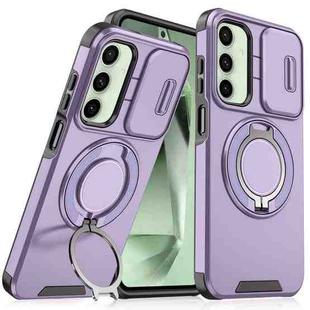 For Samsung Galaxy S24 FE 5G Sliding Camshield Ring Holder Phone Case(Purple)