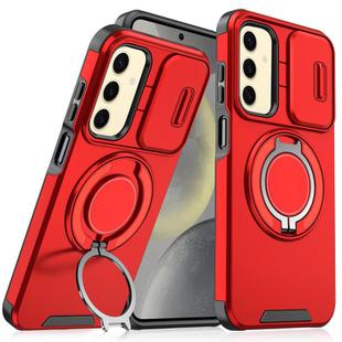 For Samsung Galaxy S25 5G Sliding Camshield Ring Holder Phone Case(Red)