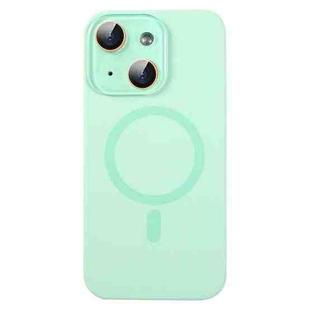 For iPhone 15 Liquid Silicone MagSafe Full Coverage Phone Case with Lens Film(Green)