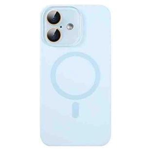 For iPhone 16 Liquid Silicone MagSafe Full Coverage Phone Case with Lens Film(Blue)