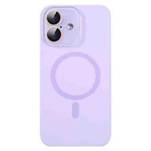 For iPhone 16 Liquid Silicone MagSafe Full Coverage Phone Case with Lens Film(Purple)