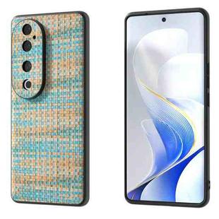 For vivo S19 Pro Black Frame Color Lattice Texture PU Phone Case(Blue)