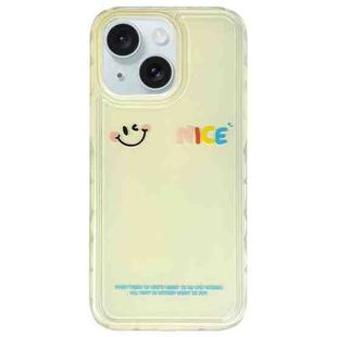 For iPhone 15 Creative Edge Simple Smiley Face Pattern TPU + PC Phone Case(Yellow)