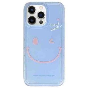 For iPhone 12 Pro Max Creative Edge Simple Smiley Face Pattern TPU + PC Phone Case(Blue)