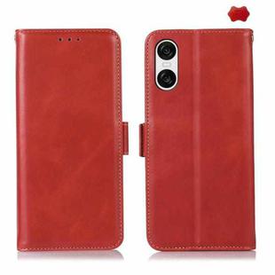 For Sony Xperia 10 VI Magnetic Crazy Horse Texture Genuine Leather RFID Phone Case(Red)