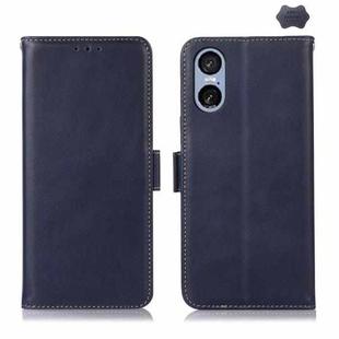 For Sony Xperia 5 VI Magnetic Crazy Horse Texture Genuine Leather RFID Phone Case(Blue)