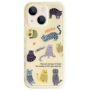 For iPhone 14 Creative Edge Elves Cat Pattern TPU + PC Phone Case(Yellow)