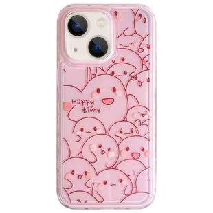 For iPhone 13 Creative Edge Elves Cat Pattern TPU + PC Phone Case(Pink)