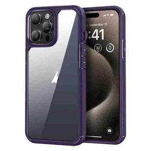 For iPhone 15 Pro Max Acrylic+TPU Transparent Shockproof Phone Case(Purple)