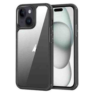 For iPhone 15 Plus Acrylic+TPU Transparent Shockproof Phone Case(Black)