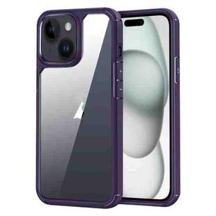 For iPhone 15 Acrylic+TPU Transparent Shockproof Phone Case(Purple)