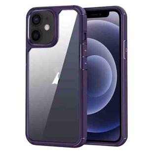 For iPhone 12 Acrylic+TPU Transparent Shockproof Phone Case(Purple)