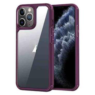 For iPhone 11 Pro Max Acrylic+TPU Transparent Shockproof Phone Case(Wine Red)