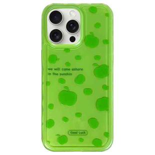 For iPhone 15 Pro Creative Edge Small Fresh Pattern TPU + PC Phone Case(Green)