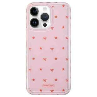 For iPhone 14 Pro Creative Edge Small Fresh Pattern TPU + PC Phone Case(Pink)