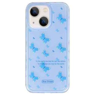 For iPhone 13 Creative Edge Small Fresh Pattern TPU + PC Phone Case(Blue)