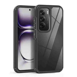 For OPPO Reno12 Global Acrylic+TPU Transparent Shockproof Phone Case(Black)