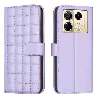 For Infinix Note 40 Pro 5G / 4G Square Texture Leather Phone Case(Purple)