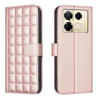 For Infinix Note 40 Pro 5G / 4G Square Texture Leather Phone Case(Rose Gold)