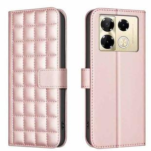 For Infinix Note 40 Pro+ 5G Square Texture Leather Phone Case(Rose Gold)