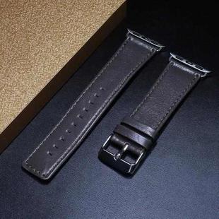 For Apple Watch Series 8&7 41mm / SE 2&6&SE&5&4 40mm / 3&2&1 38mm Square Tail Retro Crazy Horse Texture Leather Watch Band(Grey)