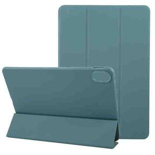 For Huawei MatePad 11.5 S GEBEI 3-folding Holder Shockproof Flip Leather Tablet Case(Dark Green)