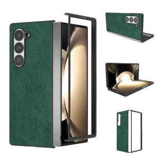 For Samsung Galaxy Z Fold6 Black Frame PU Leather Full Coverage Phone Case(Green)